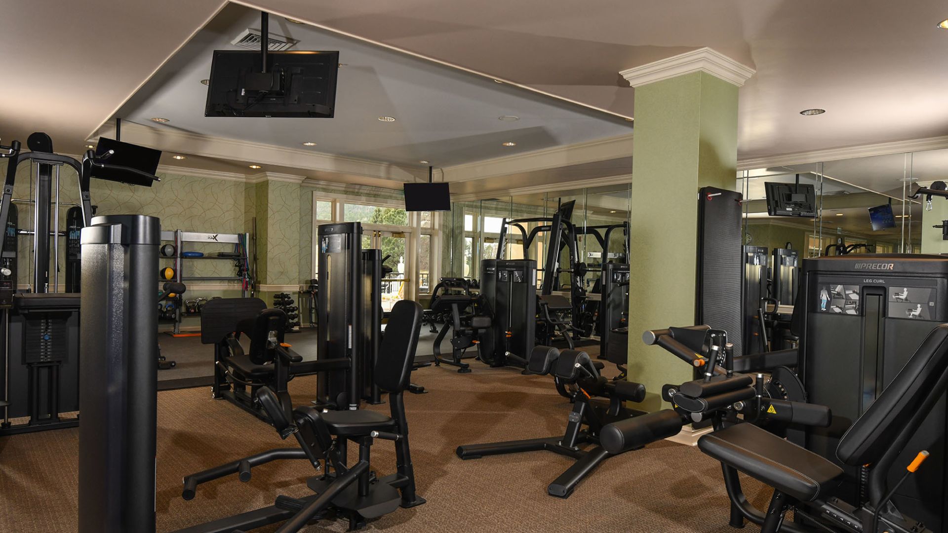 A Gym With Exercise Equipment
